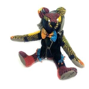“Oliver” - Wool tartan heirloom teddy bear